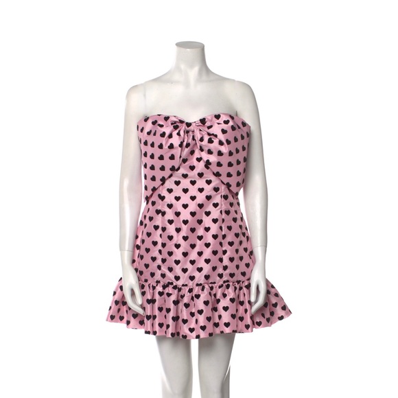 Love shack fancy pink and black dress with hearts - Picture 2 of 4